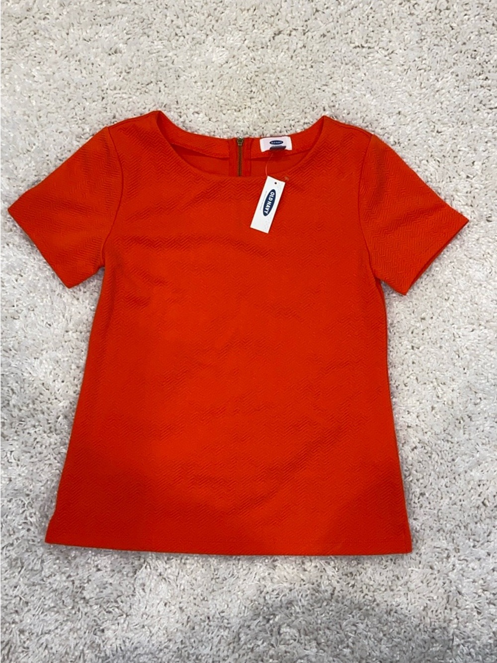 Old Navy Orange Short-Sleeve Textured Top